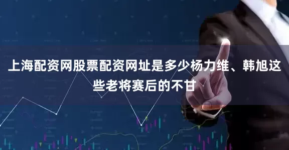 上海配资网股票配资网址是多少杨力维、韩旭这些老将赛后的不甘